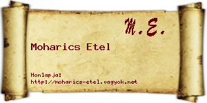 Moharics Etel névjegykártya